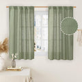 LAMIT Sage Green Linen Curtains 48 Inch Length 2 Panels, Light Filtering Panels by LAMIT