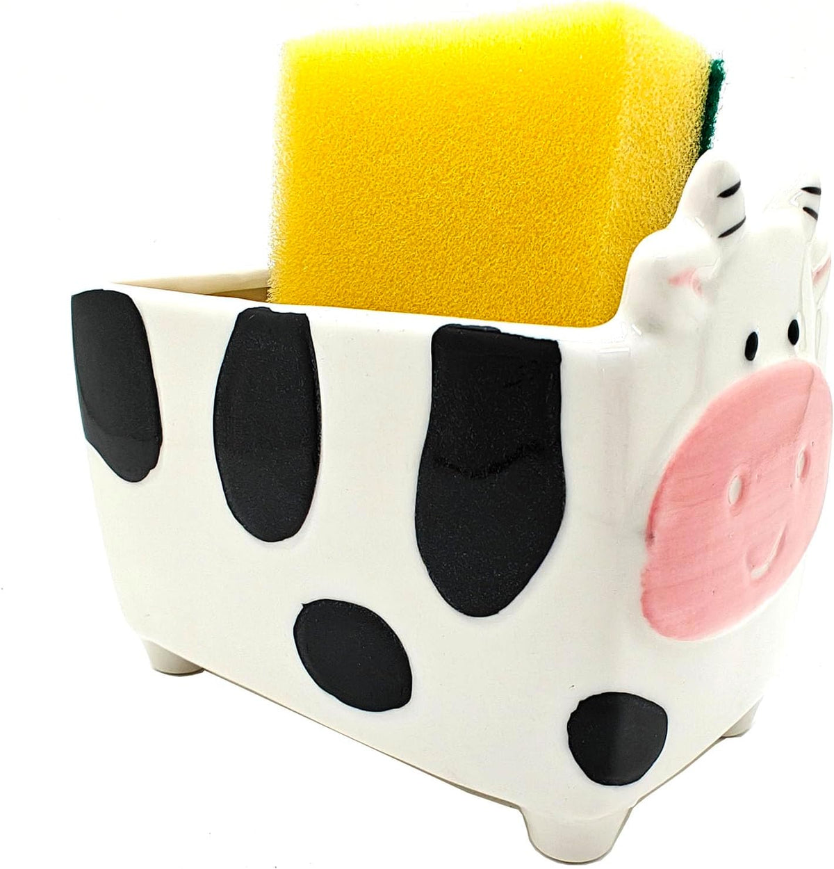 Cute Kitchen Accessories Cow Sponge Holder Home Decor Design Ceramic Kitchen Sponge Holder Cow gift Ideal Gifts for Women, Mom or Birthdays