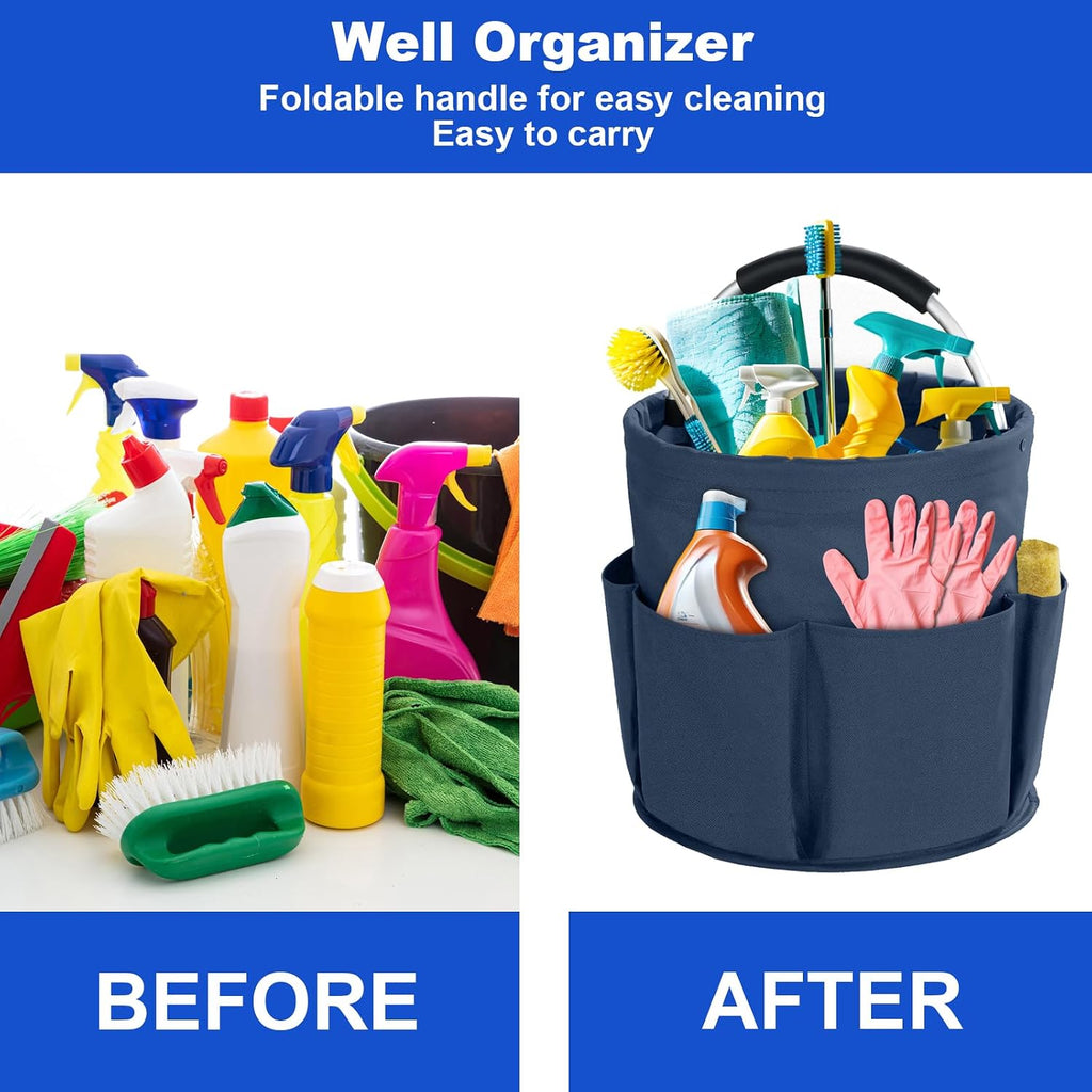 Cleaning Caddy with Handle, Cleaning Supplies Organizer Bucket