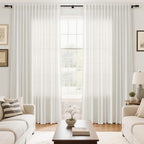 Nanspring Beige White Extra Wide Linen Curtains - Image 7