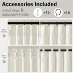 MIULEE Pinch Pleated Linen Curtains 96 Inches Long 2 Panels - Image 8