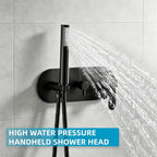 HUCKLE Matter Black Shower Faucet Set, 10 Inch Round Rainfall Shower System