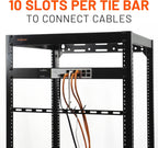 ECHOGEAR Rack Cable Management Tie Bar Kit - Includes 4X 1U Tie Bars, 24 Zip Ties, 8 Cage Nuts, & 8 Screws - Works with 19" Open Frame Racks & Enclosures