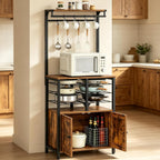 CHOEZON Kitchen Bakers Rack, Pot and Pan Organizer, Microwave Stand Cabinet