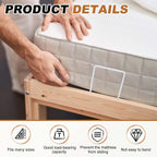 uxcell 2pcs Mattress Slide Stopper 4.7" x 3.9" Mattress Retainer Bar White