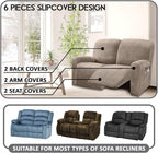 ULTICOR Reclining Love Seat Sofa Cover, 48-65'' L, Velvet Stretch - Image 2