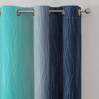 Estelar Textiler Teal and Navy Blue Blackout Curtains - Image 4