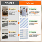 Lifewit 80L Large Laundry Baskets, Laundry Hampers Bags, 2 Pack, Grey&Blue