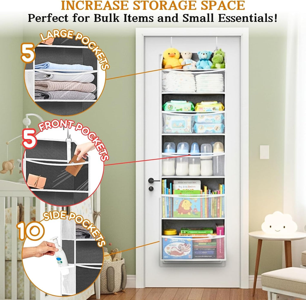 5Tiers Over Door Organizer, Weekly Clothes Organizer for Kids