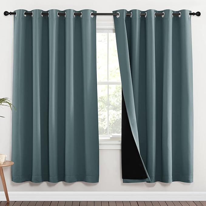 NICETOWN 100% Blackout Window Curtain Panels, Full Light Blocking Drapes by NICETOWN