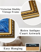 ARPEOTCY Vintage Gold Framed Wall Art, Classical White Butterfly Paintings, 8x10 inch Small Moody Green Canvas Prints with Antique Picture Frame, Victorian Wall Decor for Gallery Living Room Shelf