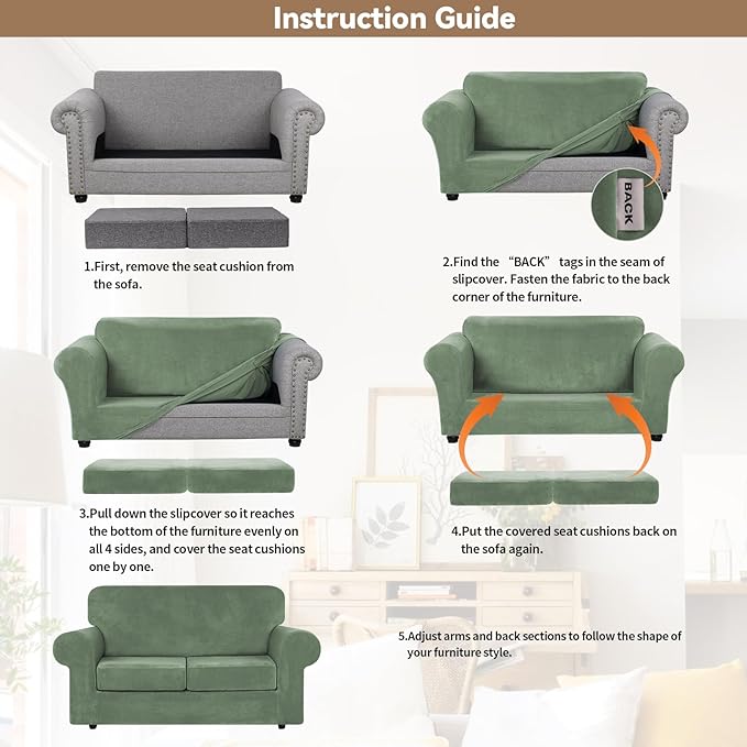 WEERRW Velvet Couch Covers for 2 Cushion Couch Sofa - Image 6