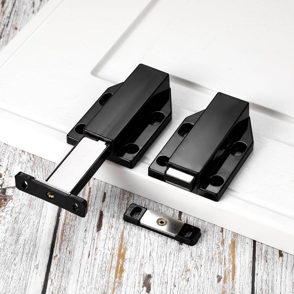 Zonon 16 Pack Magnetic Push Latch Push to Open Cabinet Hardware, Black