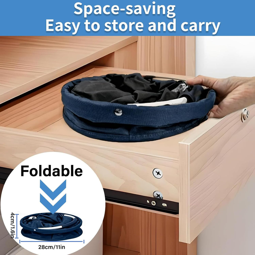 17L Foldable Storage Basket Cleaning Caddy with Handle Portable Multi Cleaning Bucket Bag for Home, Garden, Outdoor Camping (Blue)