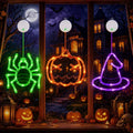 LOLStar Halloween Window Lights, 3 Pack Pumpkin, Spider, Witch Hat Lights
