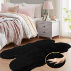 ORINOVA Faux Bunny Fur Rug Plush Area Rugs Machine Washable Black 4x6 Shag Area - Image 3