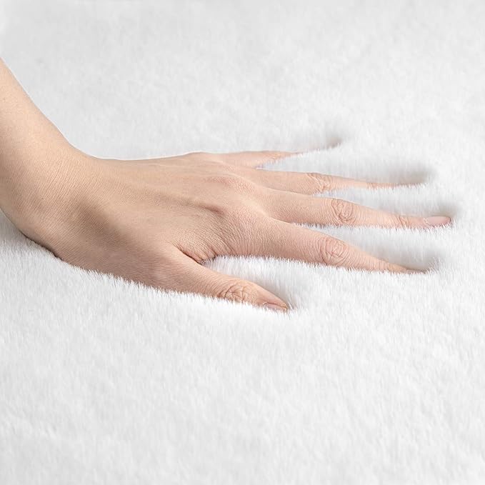 Ashler Faux Fur Rug, Ultra Soft Faux Rabbit Fur, 6 x 9 Feet Rectangle, Machine - Image 5