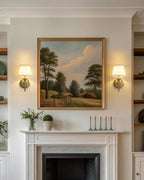 KDG Cordless Gold Wall Sconces Set of 2, Beige Fabric Lampshde Wall Lamps