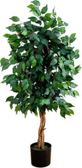 Nearly Natural 4 ft Artificial Triple Trunk Ficus Tree with Pot