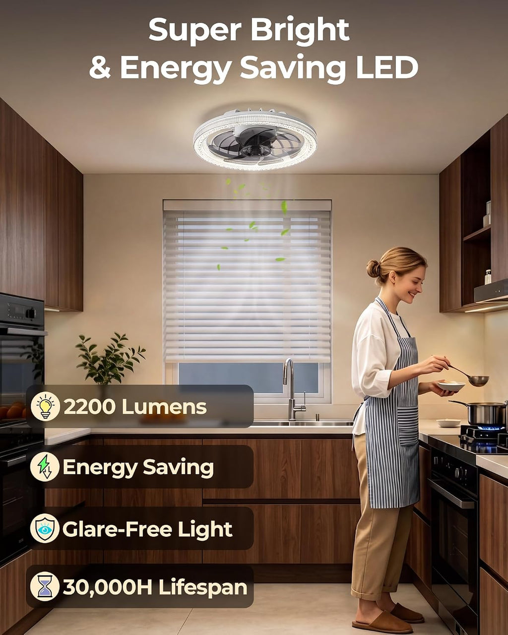 Socket Ceiling Fan Light with Remote and Extender, Small Light Bulb Fan