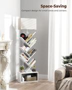 Evermagin 6 Tier Tree Bookshelf with Light, Bookcase, White
