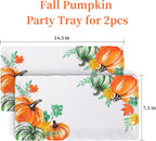 Pumpkin Melamine Serving Platters, 14.5" Serving Trays for Party