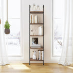 ELYKEN Ladder Shelf, 5-Tier Wood Wall Mounted Ladder Bookshelf
