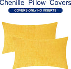 CaliTime Throw Pillow Covers Decorative 12 X 20 Inches Pack of 2 Cozy Chenille - Image 6