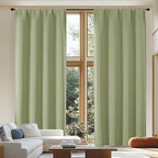 Simplebrand Ava Sage Green Blackout Curtains by Simplebrand