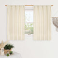 LAMIT Light Beige Linen Semi Sheer Curtains 45 Inch by LAMIT