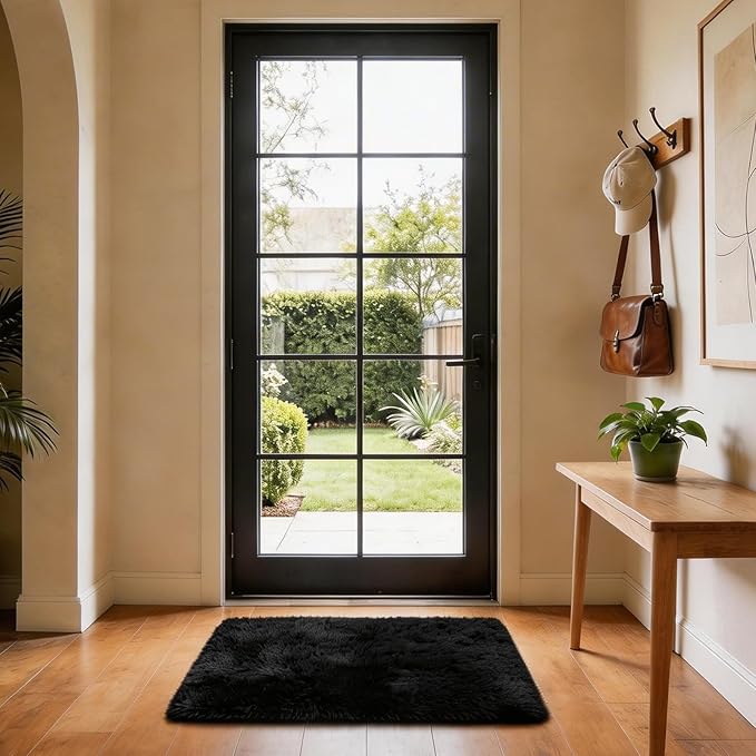 Ophanie Small Black Entryway Throw Rugs - Image 6