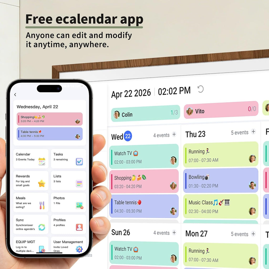 32"Digital Calendar Smart Calendar Electronic Calendar for Wall