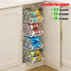 Sonyabecca 4-Pack Stackable Can Rack Organizer for Kitchen Pantry，White