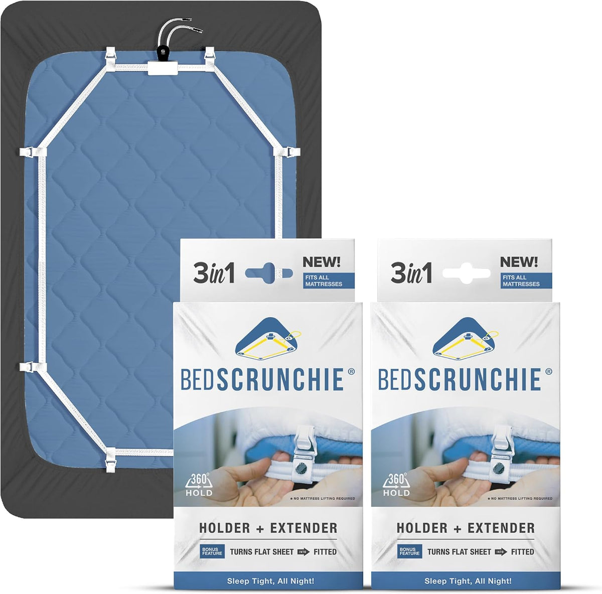 Sheet Holder Straps - Heavy Duty Gripper Clips - Strengthened Parachute Cord - 360 Degree Bed Sheet Tightener - Strongest and Effective Extender - Fits All Mattress Sizes