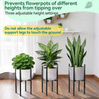 Plant Stand Indoor, Width Adjustable Metal Planter Stand, Fits Up 9.6 - 13.6 Inch Pots, Heavy Duty Potted Plant Holder for Home Garden Patio