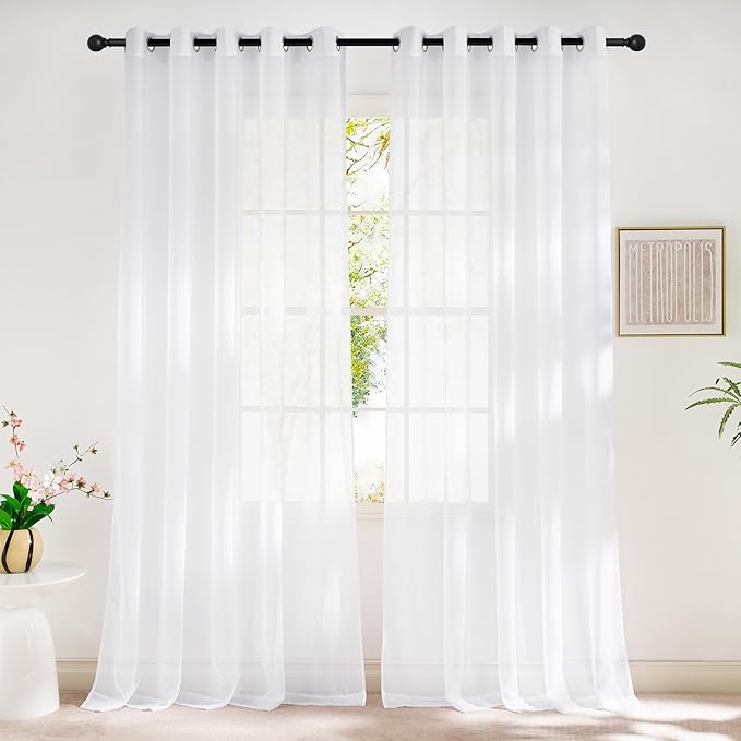 NICETOWN Sheer White Sliding Door Curtains by NICETOWN