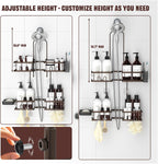 Adjustable Shower Caddy Hanging for Handheld Showerheads, Bronze