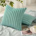 decorUhome Summer Cozy Faux Fur Throw Pillow Covers 20x20 Set of 2 Decorative - Image 4