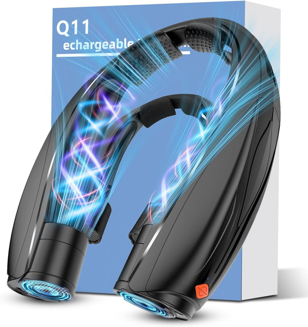 Portable Neck Fan, 6000mAh Rechargeable Personal Fan, 6 Speeds Hands Free Wearable Fan with 360° Surround Airflow, Ideal for Travel, Office, Sports, Home - Gifts for Men Women Dad Mom