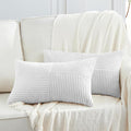 Fancy Homi 2 Packs White Lumbar Decorative Throw Pillow Covers 20x28 Inch by Fancy+Homi