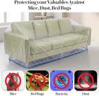 10 Pcs Plastic Couch Cover for Moving, Clear Sofa Protector 94"W x 185"L