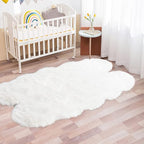 Latepis Sheepskin Rug 4X6 White Faux Fur Rug - Image 3