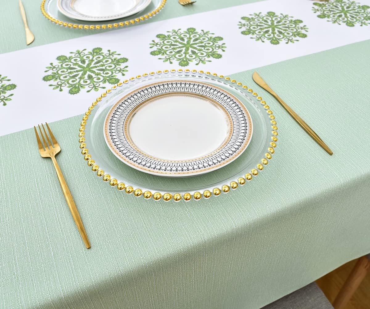 Zobesta Vinyl Table Cloth for Rectangle Tables 86x55 Plastic Tablecloth