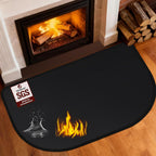 SUNICO 1 MM Fire Resistant Rugs for Fireplace, 2'7.5'' x 1'7.7'', Black