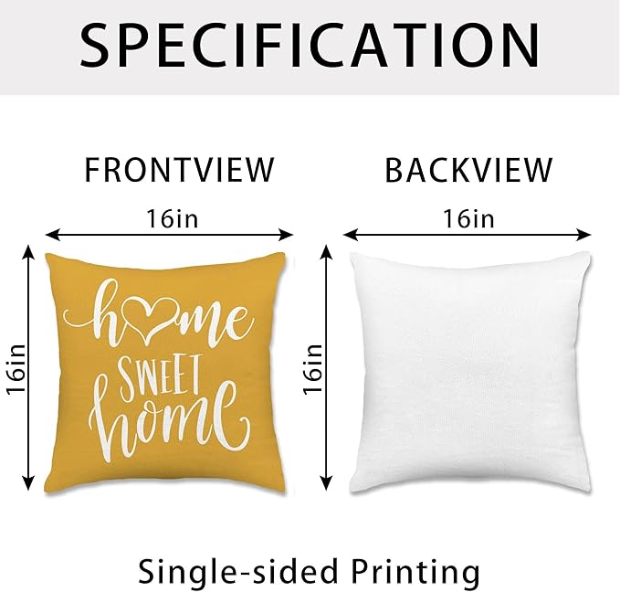 Hexagram Geometric Yellow Pillow Covers 16x16 Set of 4, Decorative Outdoor Boho - Image 4