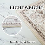 4x5 Living Room Area Rugs: Washable Farmhouse Bedside Rugs Non Slip Low Pile - Image 3