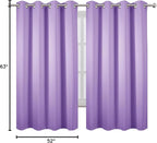 LEMOMO Lavender Blackout Curtains 52 x 63 Inch Length/Set of 2 Curtain - Image 8