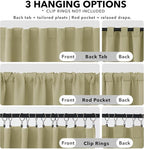 Deconovo Blackout Curtains, Thermal Insulated, W70 x L84 2 Panels, Back Tab - Image 2