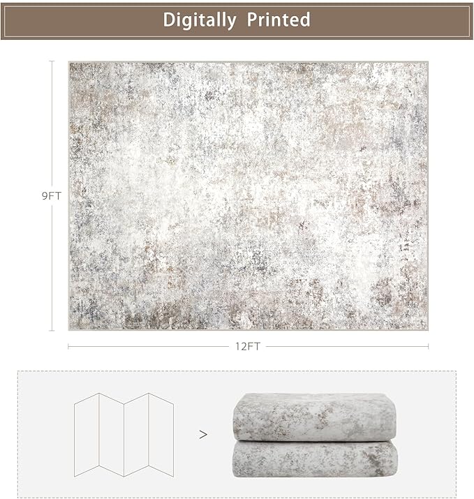 Modern Washable Rugs 9x12 Area Rugs - Image 2