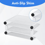 Desk Mail Organizer, Office Small Desktop Metal Mesh Envelope Letter Sorter Paper File Holder Organizer with 3 Vertical Upright Compartments, White 2 Pack